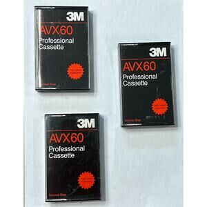 3M‎ AVX60 Professional Cassette Tapes Lot of 3 Unused Blank Normal Bias Audio